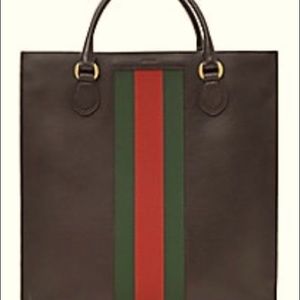 Dark brown leather Gucci tote